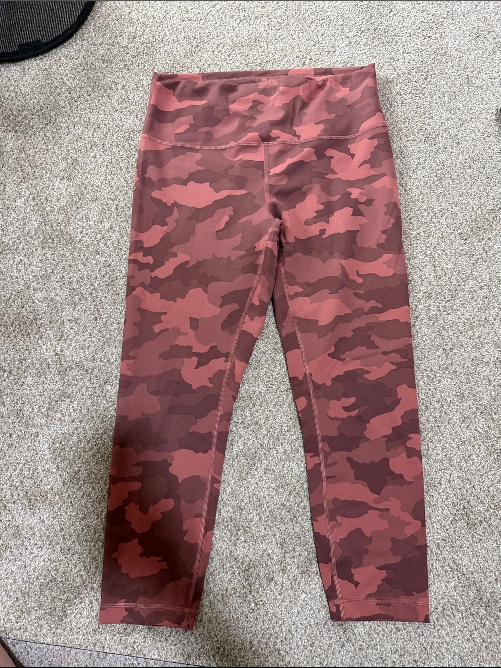 Lululemon Pink Camo Leggings - Rust Pink size 12